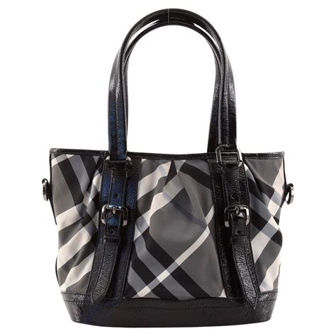 Burberry Lowry Convertible Tote Beat Check Nylon Medium